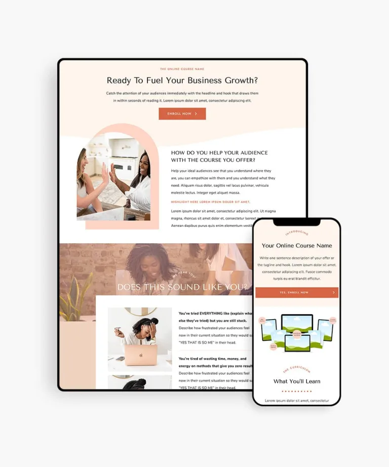 A sales funnel template designed to hep you showcase your expertise.