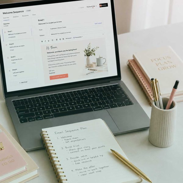 Email sequence planning workspace
